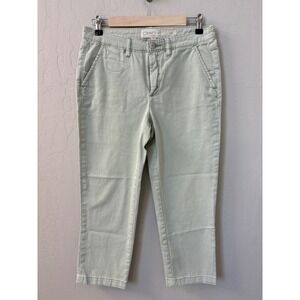 by Anthropologie Chino Crop Pants Slim Fit Casual Light Green Size 28